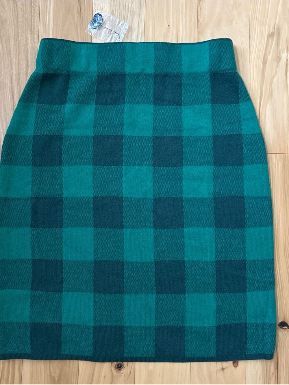 NWOT IsaacMizrahi Live Green Watch Plaid Pencil Skirt - Women Sz Small